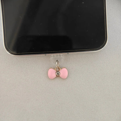 Pink Bow-Shaped Phone Dust Plug, Cute Bow Design, Sweet and Adorable Phone Accessory Good Vibrations
