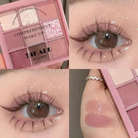 DIKALU Spring And Summer New Eyeshadow Palette Oh Rosy Nine Palace Grid Auto Focus Low Saturation Smoke Powder Rose Plate Good Vibrations