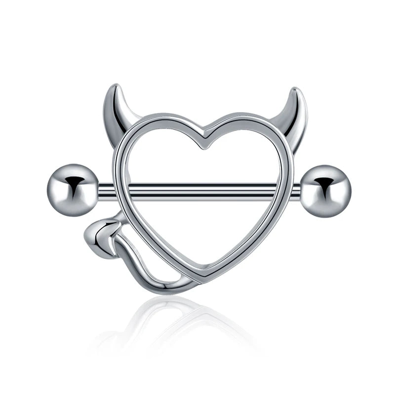 1 Pair Heart Barbell Nipple Ring Piercing Helix Piercing Sexy Nipple Jewelry High Quality Zircon Nipple Rings For Women Oreja Good Vibrations