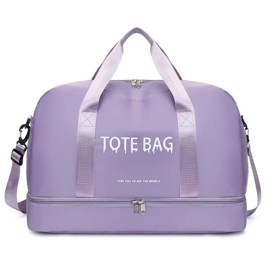 Multifunctional Large-Capacity Travel Duffle Bag with Adjustable Shoulder Strap, Gym Bag for Sports, Vacations & Business Trips Good Vibrations