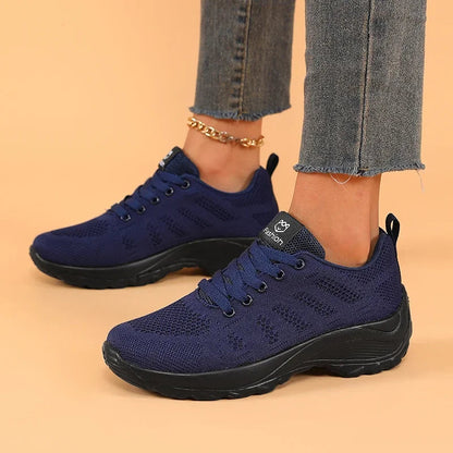 2025 Women's Walking Running Shoes Lightweight Breathable Fashionable Knitted Tennis Shoes Comfortable Activity Sneakers Women Good Vibrations