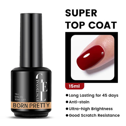 BORN PRETTY Milky Pink Rubber Base Gel Nail Polish Glitter 15ml Semi-Permanent Varnish Soak Off Self Leveling UV LED Gel Good Vibrations