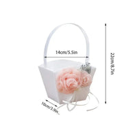 Portable Wedding Flower Basket Home Organizers Ring Pillow Flowerpot With Handle White Romantic Party Decoration Photo Prop Good Vibrations