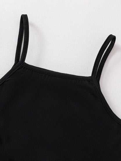 Summer fashion girls' three-piece set Fluorescent graffiti print casual loose slightly elastic comfortable suit Good Vibrations