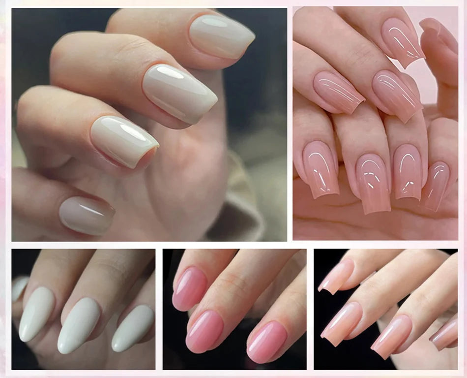 BORN PRETTY Milky Pink Rubber Base Gel Nail Polish Glitter 15ml Semi-Permanent Varnish Soak Off Self Leveling UV LED Gel Good Vibrations