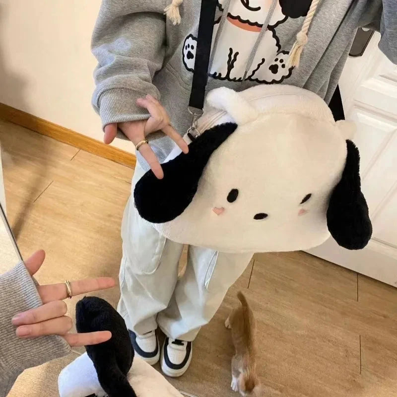 Sanrio Plush Bag Cute Cartoon Plush Handbag New Personalized Shoulder Student Bag Girls Large Kawaii My Melody Capacity Handbag Good Vibrations