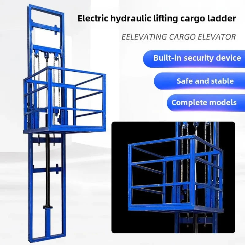 Hydraulic Lift Freight Elevator Small Lift Household Electric Platform Lift Customized Double Track Workshop Lifting Platform Good Vibrations