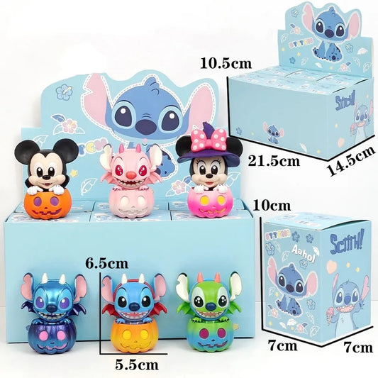 2025 Stitch Blind Box Mickey Mouse And Stitch Friends Pumpkin Series Figure Halloween Dress Up Doll Decorate Toy Halloween Gift Good Vibrations