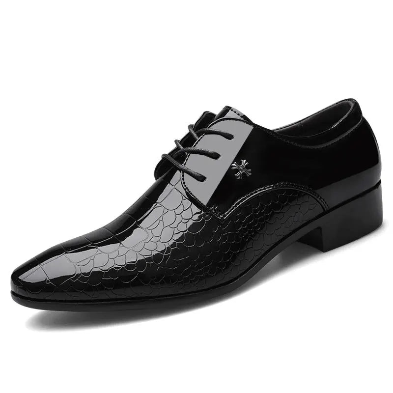 Luxury Men's Business Leather Shoes Black Formal Shoes Plus Size 38-49 Mens Wedding Shoe Lace Up Trend Shoes for Men Spring New Good Vibrations