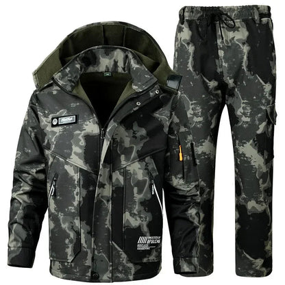 New Winter Velvet Thickened Jacket Suit for Men and Women Windproof and Water-proof Outdoor Cold-proof and Warm Work Clothes Good Vibrations