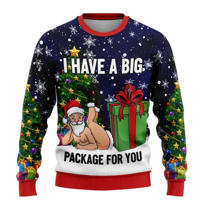 Funny Santa Claus Graphic Ugly Christmas Sweater Fashion Autumn Streetwear 3D Printed Sweatshirts Loose Breathable Pullovers Good Vibrations
