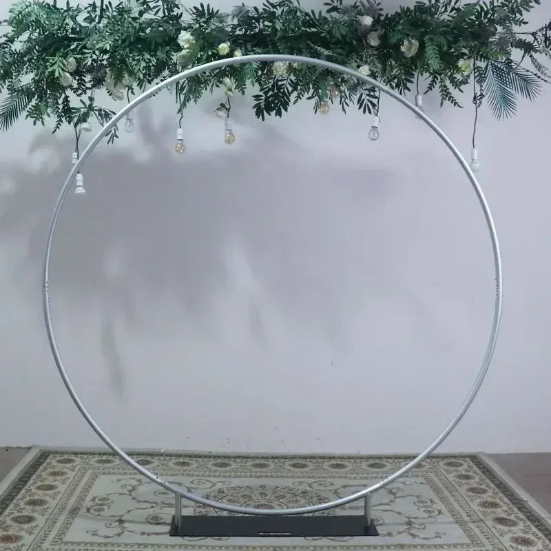 7ft(210cm) Wedding Decoration Backdrop Stand Round Photography Backdrops Outdoor Background Frame Balloon Arch Collapsible Shelf Good Vibrations