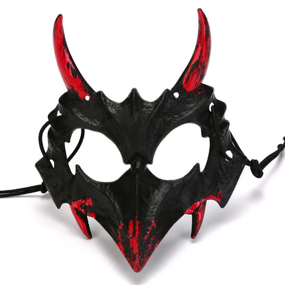 Halloween Bone Skull Masks Half-face Bloody Mask Cosplay Dragon God Fierce Tiger Night Fork Tengu Man Wolf Mask Party Decor Prop Good Vibrations