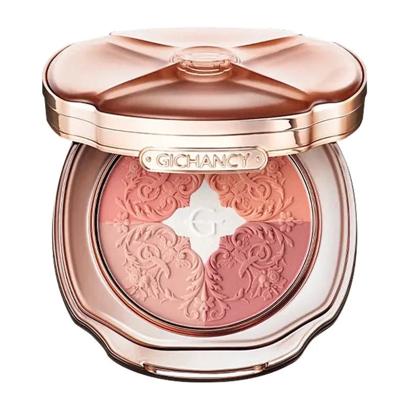 5 Colors Face Blush Palette Matte Mineral Blush Powder Bright Shimmer Matte Face Blush for Cheek and Eye Shadow Make-up Good Vibrations