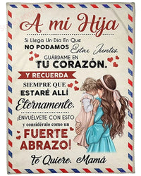 Flannel Blanket-A Mi Hija Letter To My Daughter Express Love Spanish Version Sofa Throw Blanket Thanksgiving Birthday's Day Gift Good Vibrations