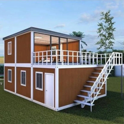 Double Storey Container House Modular House Design 20ft 40ft Custom 2/3/4 Bedrooms for Work Office Warehouse Portable House Good Vibrations