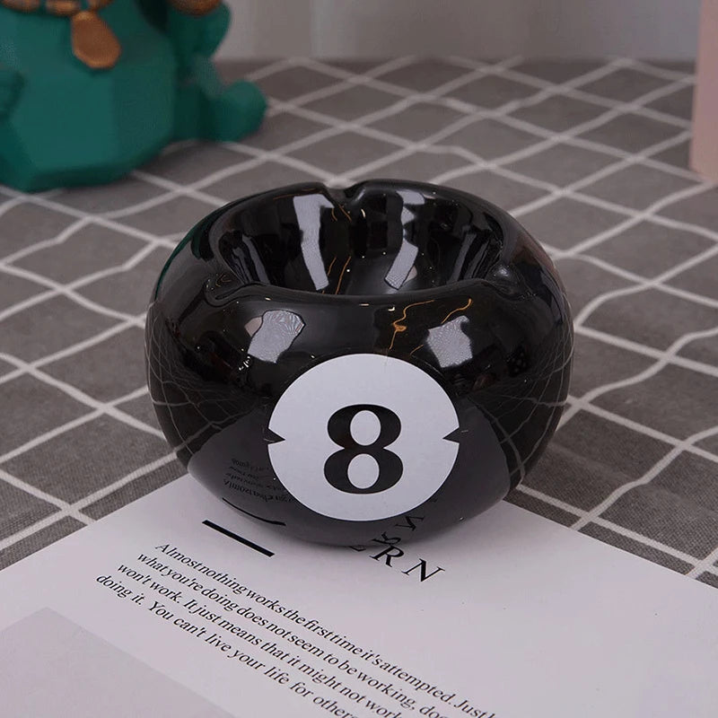 Unique Black Eight Ceramic Ashtray Perfect For Billiard Rooms Home Bars Parties Ideal Gift & Creative Birthday Presents Good Vibrations Adult Super Store