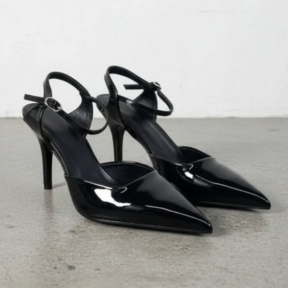 High Heels Women's Shoes for Business Elegant Pointed Toe Patent Leather Daily Office Stilettos Designer Summer Ladies Sandals Good Vibrations