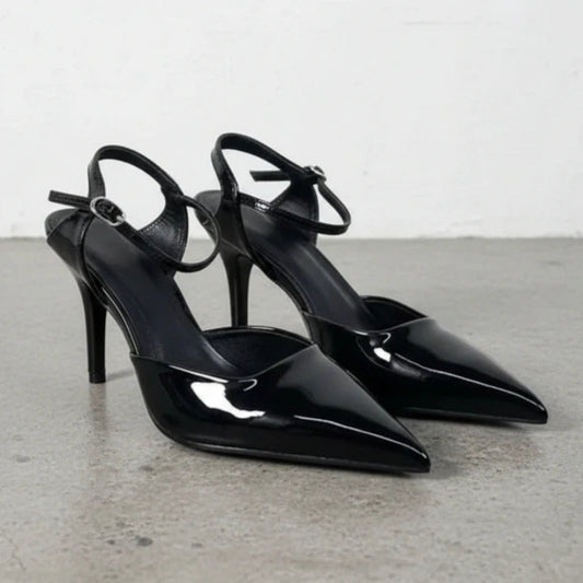 High Heels Women's Shoes for Business Elegant Pointed Toe Patent Leather Daily Office Stilettos Designer Summer Ladies Sandals Good Vibrations