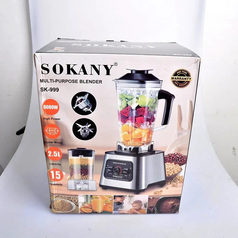 Houselin 6000W Powerful Blender, Smoothie Maker Table Blender with 2.5L Container, Professional Blender Mixer for Ice,Nut,Fruit Good Vibrations