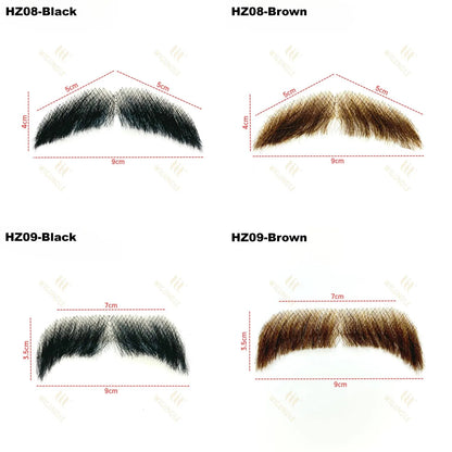 Wigundle Man's Beard Hand Made Real Hair Fake Beard Mustache Fancy Synthetic Invisible for Makeup Fake Hair Cospaly Party Tools Good Vibrations
