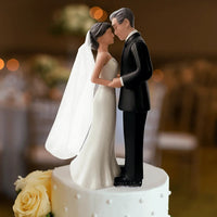 Anniversary Decoration Couple Wedding Cake Topper Elegant Creative Cake Toppers Dolls PVC White/Black Bride & Groom Figurines Good Vibrations