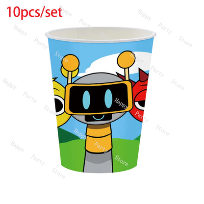 Incredibox Sprunki Birthday Party Decoration Balloon Tableware Backdrop Cake Topper Split Sales Sprunki Birthday Party Supplies Good Vibrations