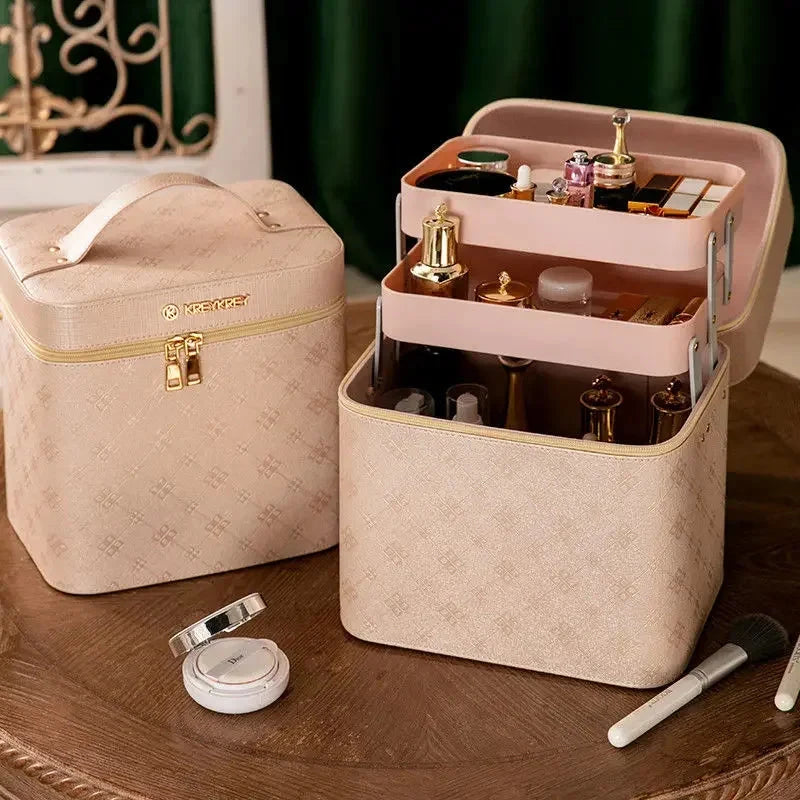 2025 New Fashion Professional Makeup Bag Women Cosmetic Case Female Korean Make Up Storage Organizer Box Fashion Large Good Vibrations