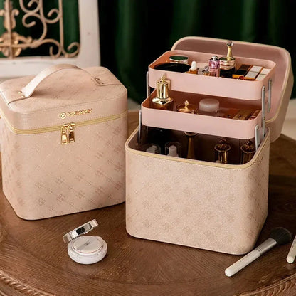 2025 New Fashion Professional Makeup Bag Women Cosmetic Case Female Korean Make Up Storage Organizer Box Fashion Large Good Vibrations