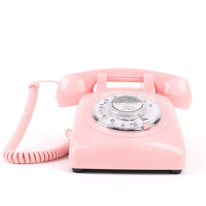 Rotary Dial Phones Retro Telephone From the 1980s, Retro Wired Landline for Home /Office Pink European Landline Good Vibrations