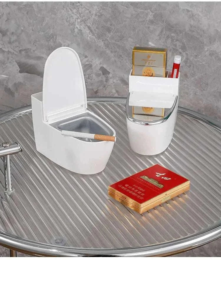 Creative Toilet Ashtray Home Bathroom Storage Cigarette Case with Lid Wall-mounted Plastic Ashtray Suitable for Home Office Use Good Vibrations Adult Super Store