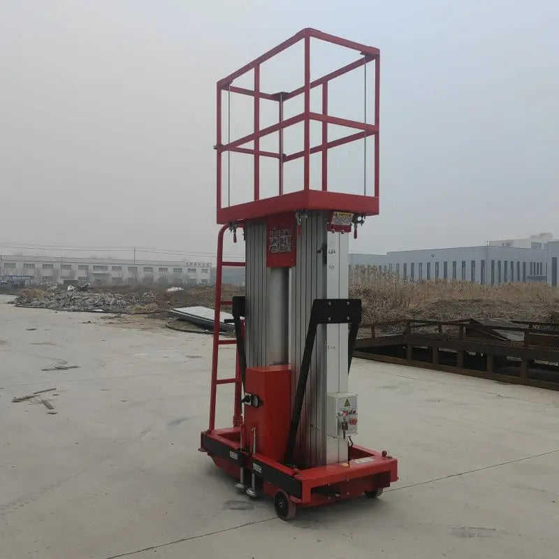 Portable residential single lift, lifting height 6m - 10m, aluminum alloy mast lifting work platform, suitable for home use Good Vibrations