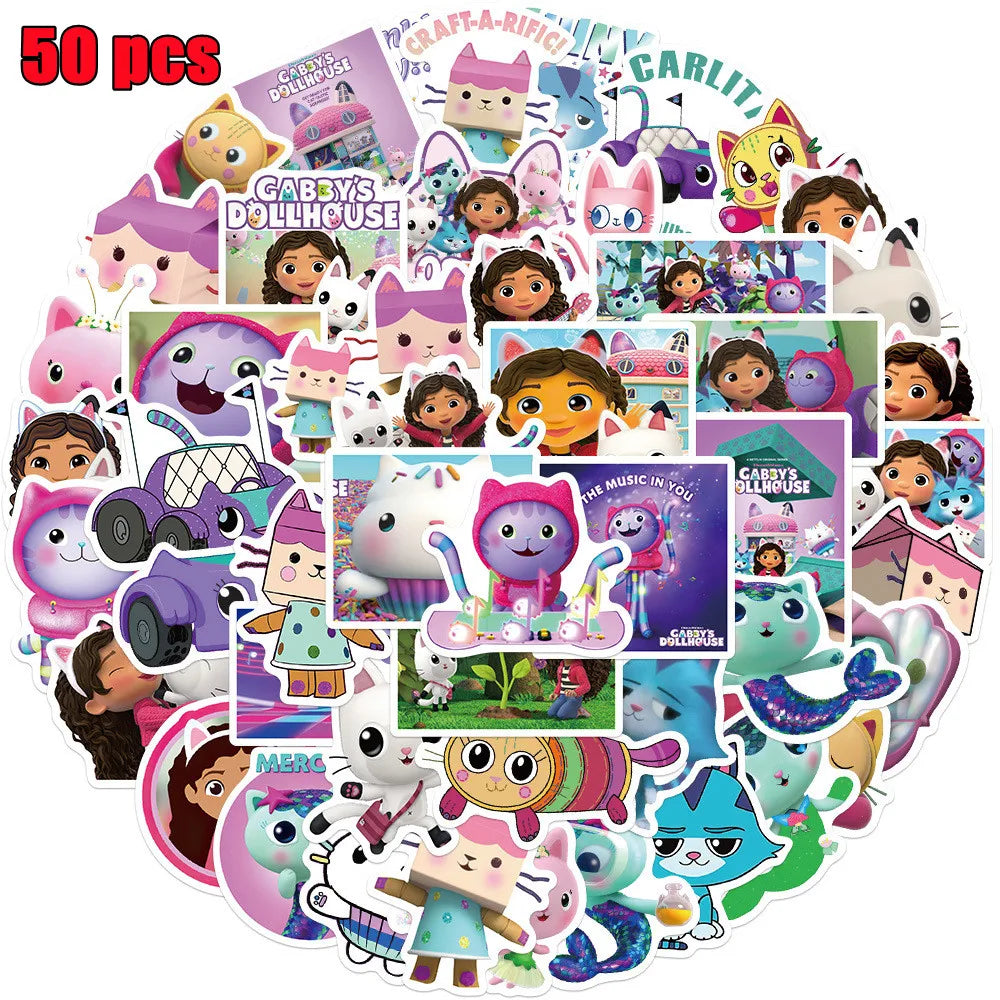 Gabby Doll House Birthday Party Decoration Cat Cutlery Cup Plate Stickers Baby Shower Children's Party Balloon DIY Toy Supplies Good Vibrations