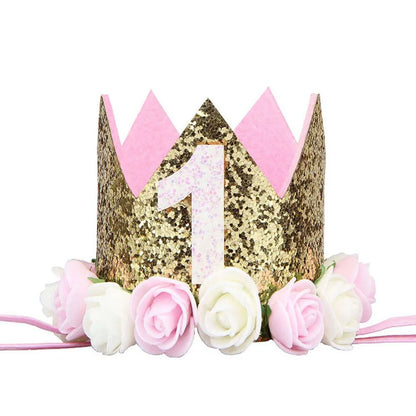 1st Birthday Party Decor Hat Kids 1 2 3 Year Happy Birthday Boy Girl Crown Hat First Happy Birthday Party Baby Shower Decoration Good Vibrations