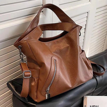 New Large Capacity Shoulder Bag for Women's Fashion Versatile Texture Elegant Temperament Handbag Advanced Sensory Qintuote Bag Good Vibrations