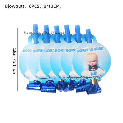 Baby Boy Party Decoration Banner Tableware Supplies Paper Boy DIY Cake Topper Birthday Foil Balloons Kit Accessory Gift Bags Good Vibrations