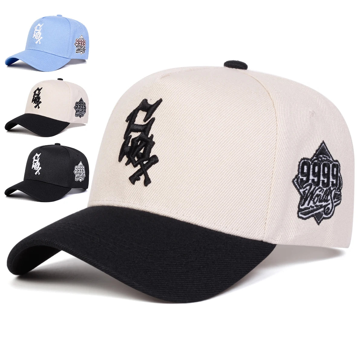 Unisex SOX 9999 Letter Embroidery Baseball Caps Outdoor Adjustable Spring and Autumn Casual Sunscreen Hat Good Vibrations