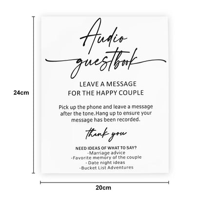 Audio Guestbook Pick Up The Phone Leave A Message For The Newlyweds Clear Glass Look Acrylic Wedding Sign, Guest Book Lucite Good Vibrations