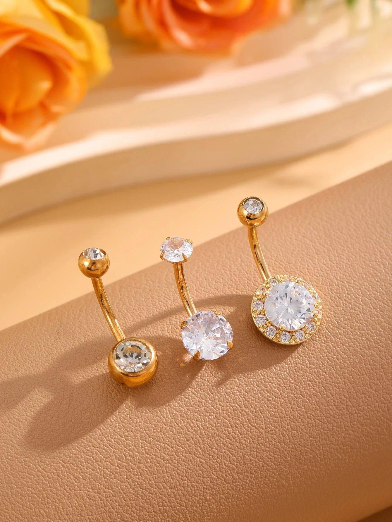 3pcs Gold Color Heart Butterfly Dangled Belly Piercing Sets 14G Stainlees Steel Navel Jewelry for Women Girls Body Belly Rings Good Vibrations Adult Super Store