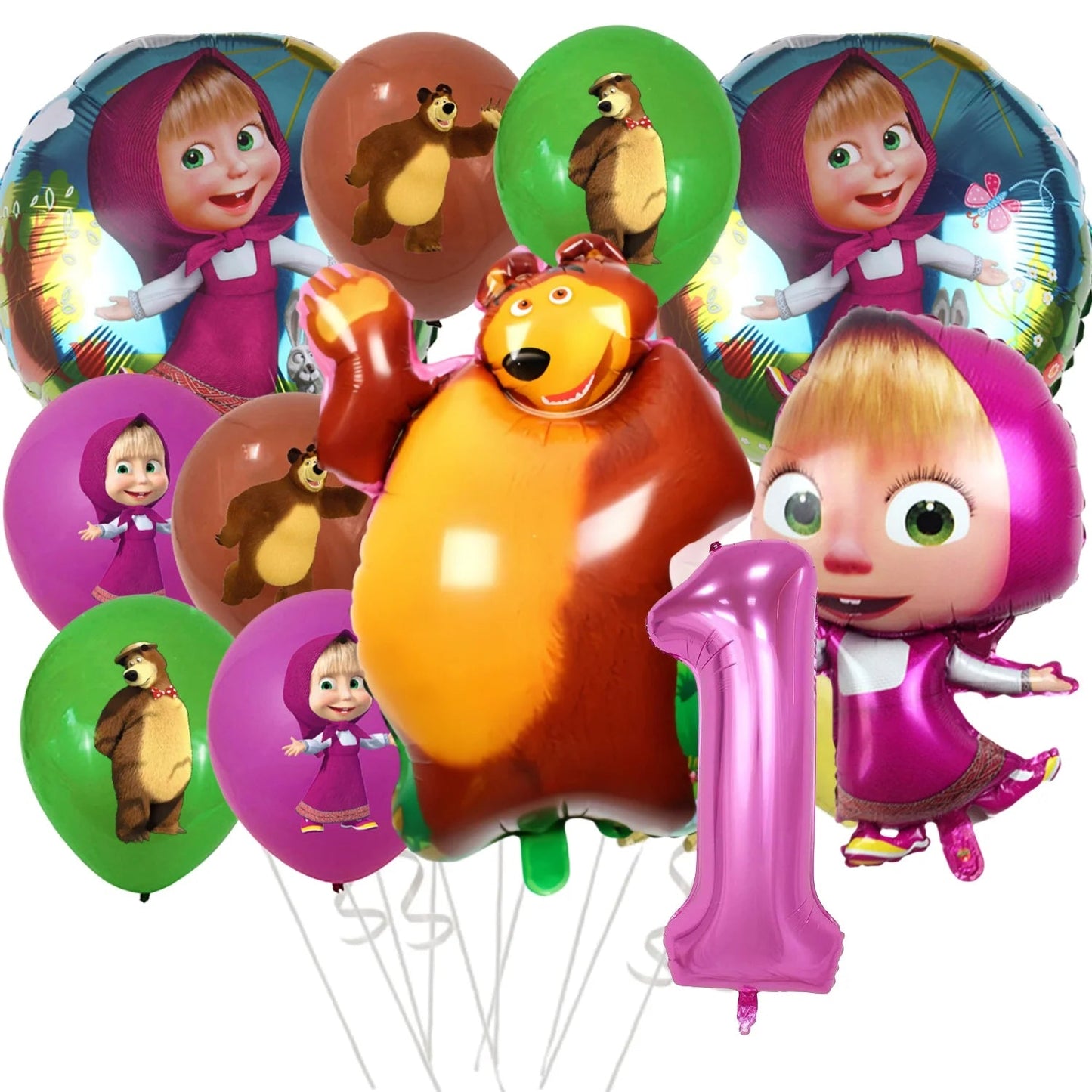 Girl and the Bear Birthday Decorations Disposable Tableware Tablecloth Cup Plate Napkin Balloons Baby Shower kids Party Favors Good Vibrations