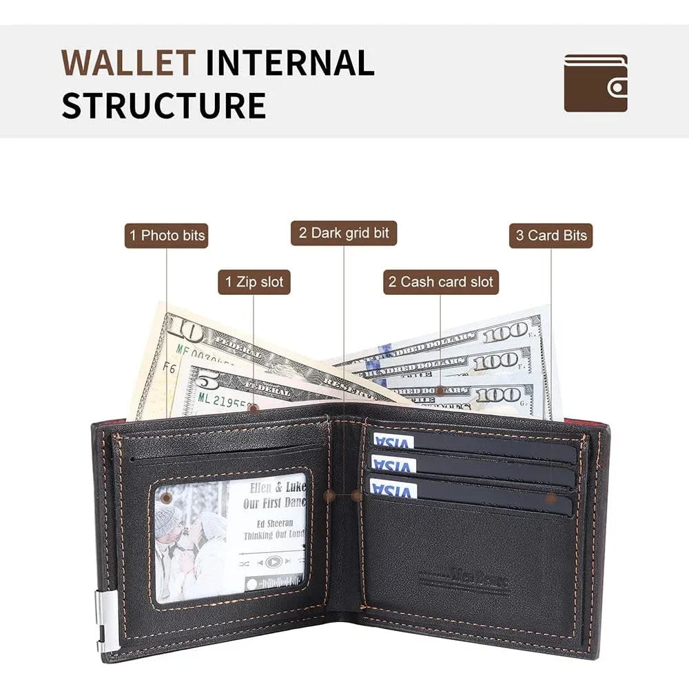 Personalized Photo Wallet for Men Customized Picture Name Wallets for Men Gift for Men Father's Day Valentines Gift for Husband Good Vibrations