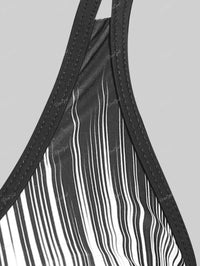 Rosegal plus Size Women's Stripes Flower Printed Backless Padded Modest Tankini Swimsuit Good Vibrations