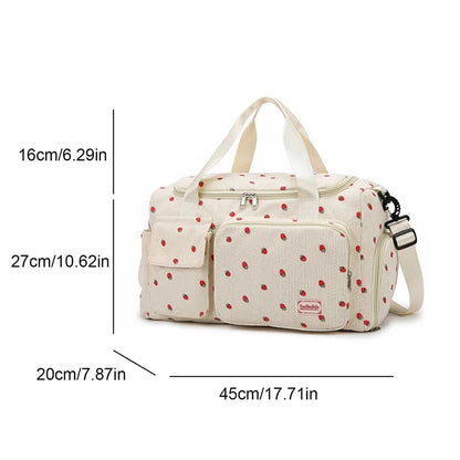 Corduroy Travel Tote Bag Large Capacity Carry On Travel Bag With Shoe Compartment Sports Fitness Bags For Women Duffle Bags Good Vibrations
