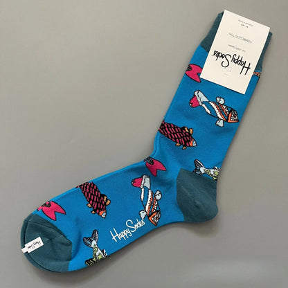 Cotton Happy Socks Men's Classic Crew Sock Shoe Size 10 - 13 Soft Good Vibrations