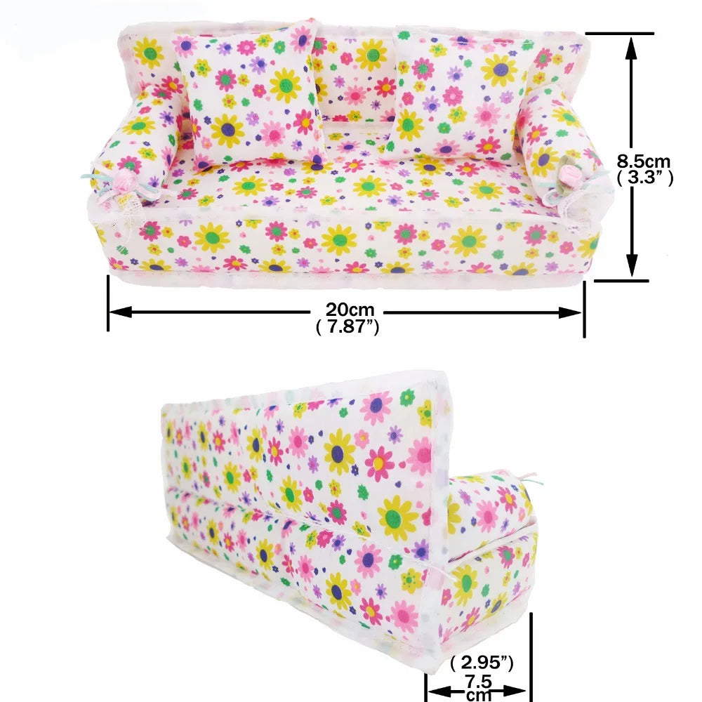 Doll House Furniture Bed Table Chair For 11.8inch 30cm Doll Plastics Cleaning Tools Accessories Mini Furniture Model Gifts Toys Good Vibrations
