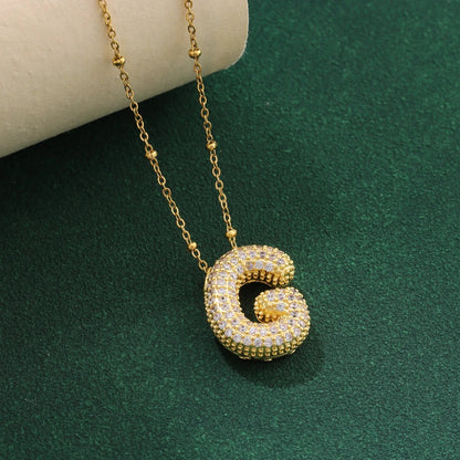 New Luxury Zircon Crystal 26 English Letters Stainless Steel Necklaces For Women Trendy Female Choker Chain Jewelry Wholesale Good Vibrations