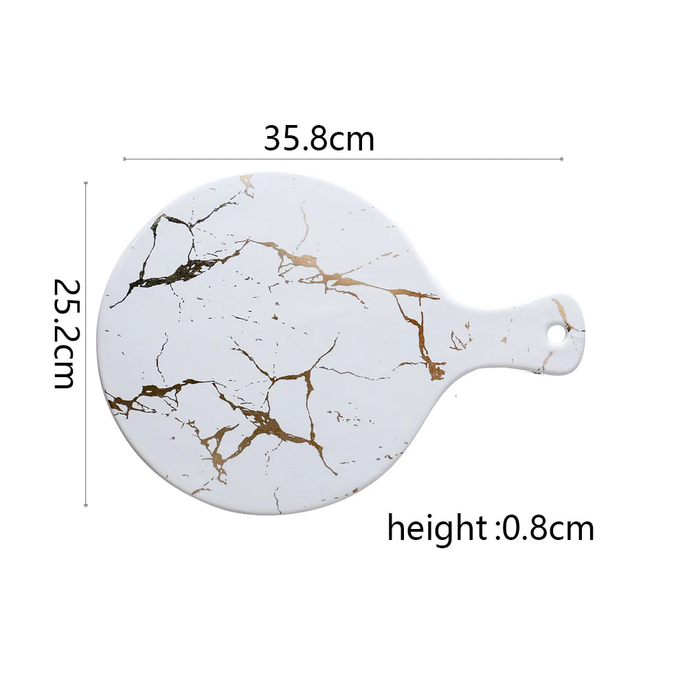 White Black Golden Ceramic Dishes And Plate Pizza Dessert Steak   Tableware Decorative Food Tray Dinner Set Porcelai Good Vibrations