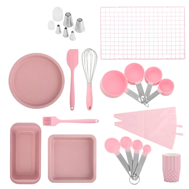Beginner Adults Complete Bakeware Sets Baking Tools Set Baking Pastry Tools Baking Accessories Cake Decorating Tool Set Good Vibrations