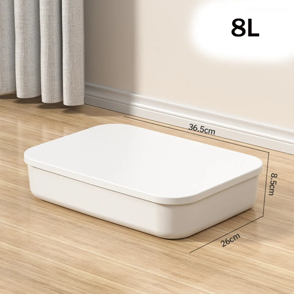 New Home Container Stackable Storage Box Organizer Container With Lid Cover Plastic Good Vibrations