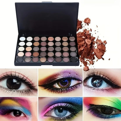 40 Color Eye shadow Palette Make-up for Women with Brushes Nude Eyeshadow Palette Glitter Matte Pigmented Powder Eye Cosmetics Good Vibrations